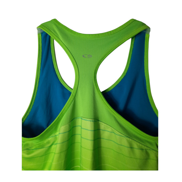 Champion Racerback Workout green blue tank top with shelf bra - Picture 4 of 8